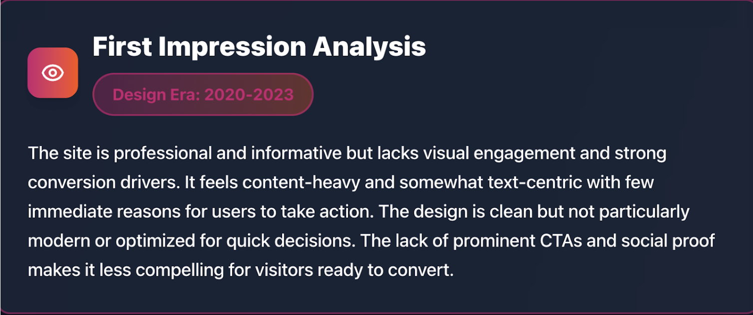 First Impression Analysis - Design Era 2020-2023 evaluation of visual engagement and conversion drivers